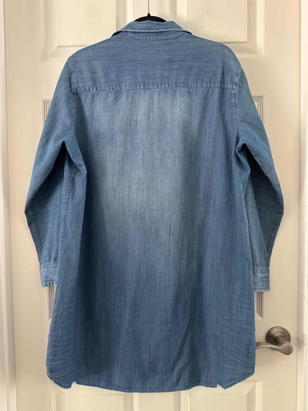 Frank & Eileen Mary Shirt Dress Stonewash Indigo Blue Distress Women's Large - Picture 8 of 16